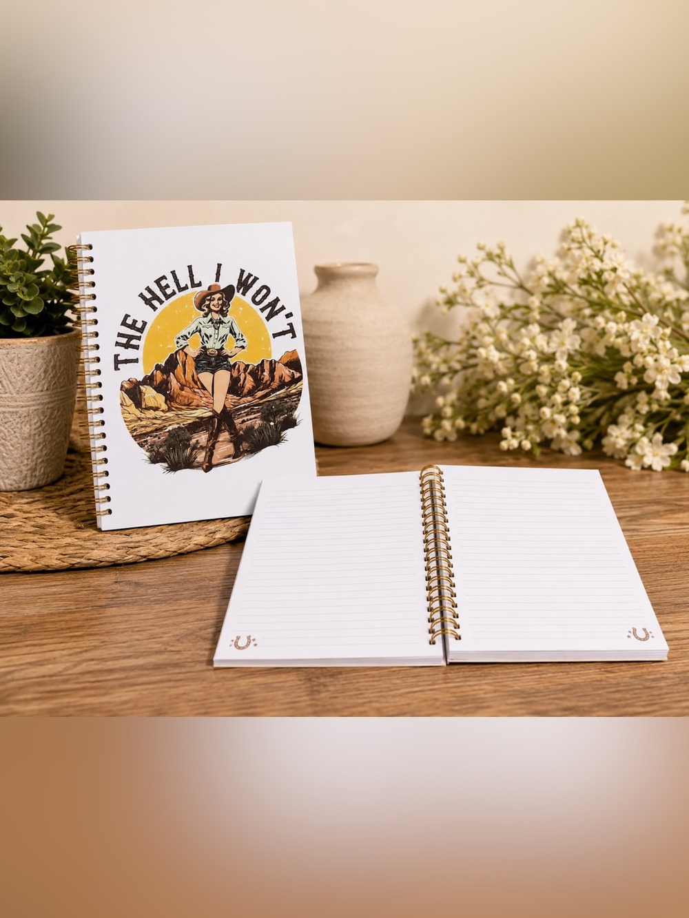 The Hell I Won’t Cowgirl Spiral Lined Notebook Western Journal New Sealed